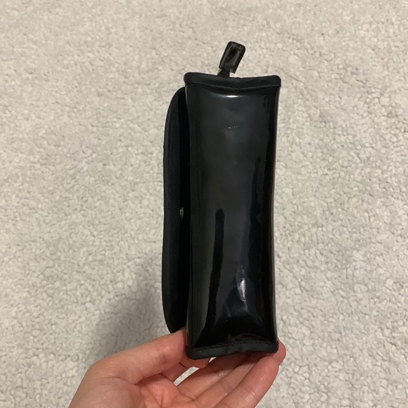 Black Patent Makeup Bag with Pink Bow - Picture 9 of 15